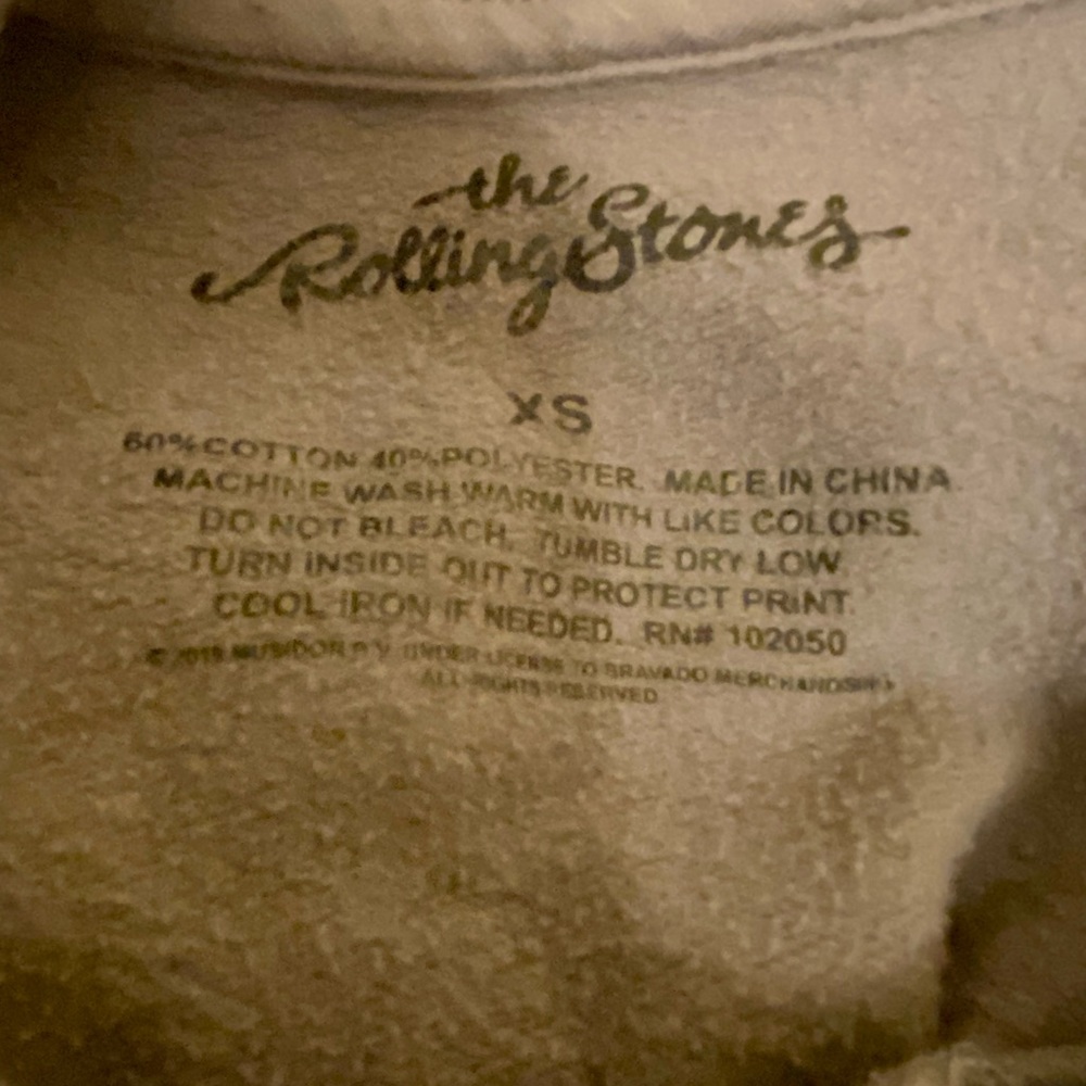 Rolling Stones Steel Wheels Grey Cropped Hoodie Sweatshirt - Picture 5 of 7
